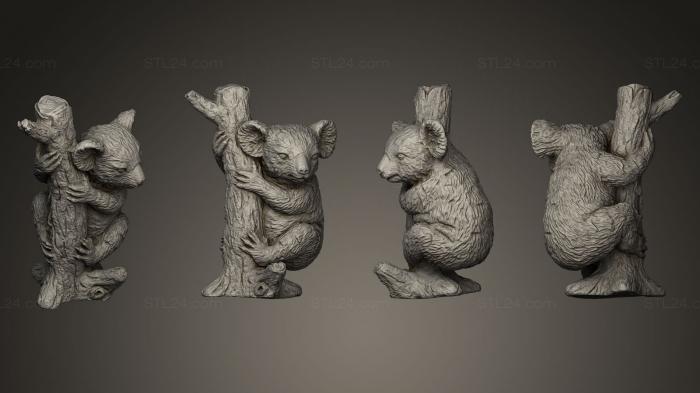 Статуэтки животных (Медведь коала, STKJ_0336) 3D модель для ЧПУ станка